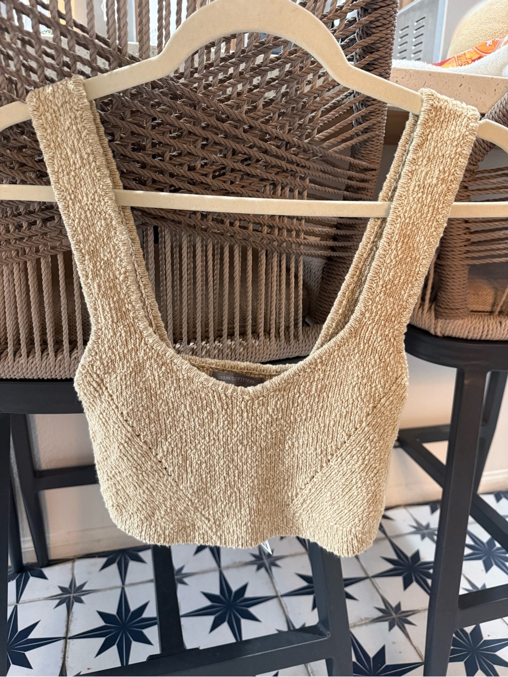Urban Outfitters Beige Cropped Tank Top - Women